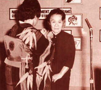 Terasawa receiving one of her many awards